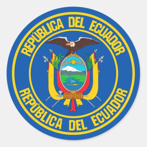 Ecuador Round Emblem Classic Round Sticker