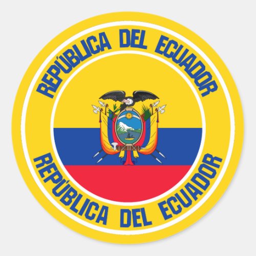 Ecuador Round Emblem Classic Round Sticker