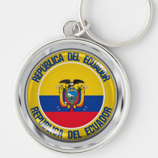 Ecuador Round Emblem Keychain (Front)