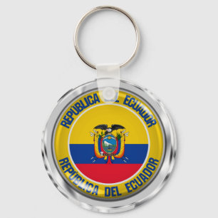 Ecuador Round Emblem Keychain