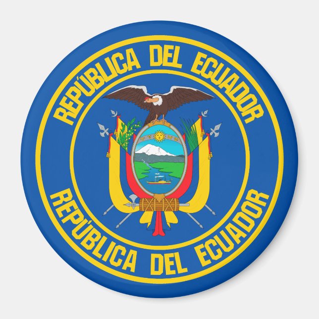 Ecuador Round Emblem Magnet (Front)