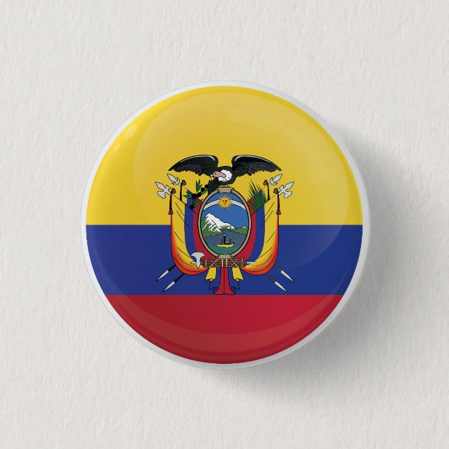 Ecuador  Round Icon Flag  Button (Front)