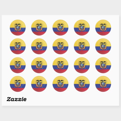 Ecuador  Round Icon Flag  Classic Round Sticker