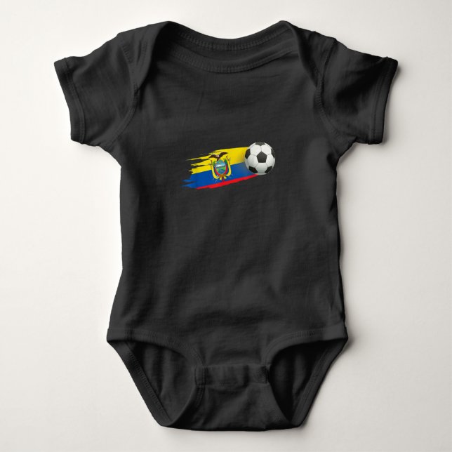 Ecuador Soccer Ball Ecuador Flag Jersey - Ecuador Baby Bodysuit (Front)