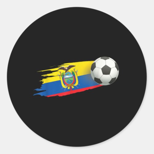 Ecuador Soccer Ball Ecuador Flag Jersey _ Ecuador Classic Round Sticker