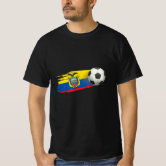 TeeShirtPalace Ecuador Soccer Ball Ecuador Flag Jersey - Ecuador Football Long Sleeve Shirt