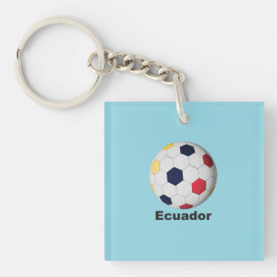 Ecuador Soccer Keychain