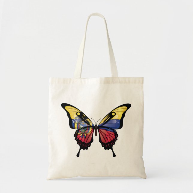 Ecuador Swallowtail Butterfly Flag Sticker Tote Bag (Front)