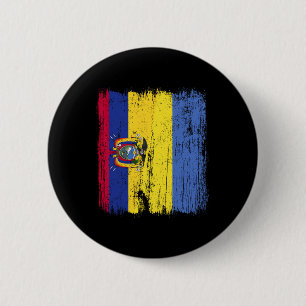 Ecuador Ukraine Half Flag Ecuadorian Ukrainian Her Button