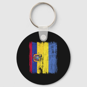 Ecuador Ukraine Half Flag Ecuadorian Ukrainian Her Keychain