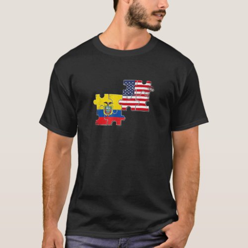 Ecuador USA Ecuadorian American Flag T_Shirt