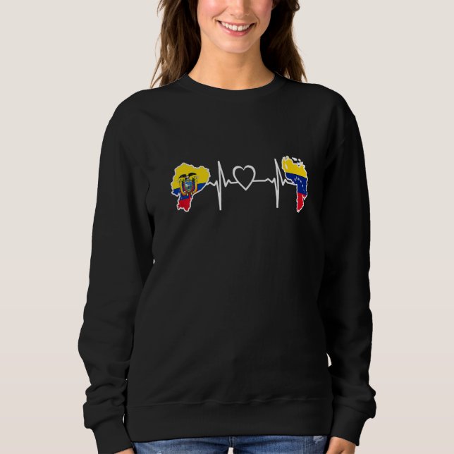 Ecuador Venezuela Flag Ecuadorian Venezuelan Heart Sweatshirt (Front)