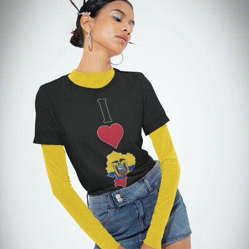Ecuador Vertical I Love Heart Ecuador Cute Womens T_Shirt