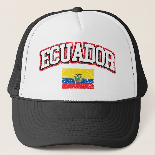Ecuador Vintage Flag Trucker Hat (Front)