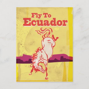 Ecuador Vintage Travel Poster Postcard
