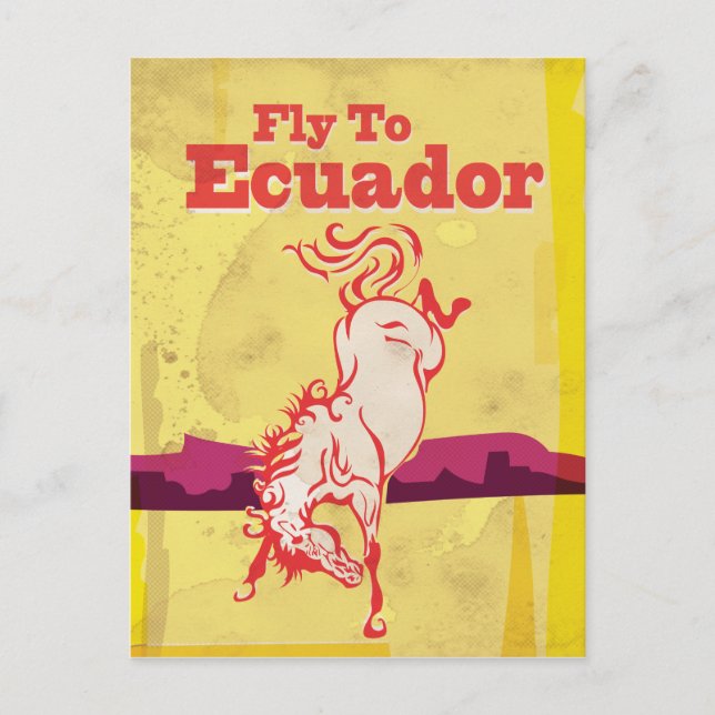 Ecuador Vintage Travel Poster Postcard (Front)