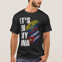 Ecuadorian And Cuban Mix DNA Flag Heritage