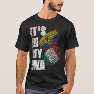 Ecuadorian And Italian Mix DNA Flag Heritage T-Shirt
