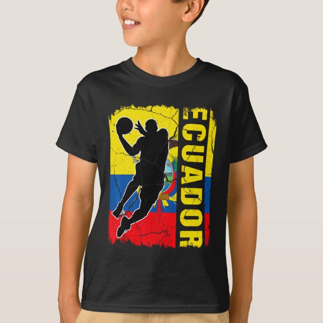 Ecuadorian Basketball Player Ecuador Flag Basketba T-Shirt (Front)