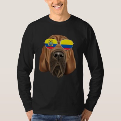 Ecuadorian Flag Bloodhound Dog Ecuador Pocket T-Shirt