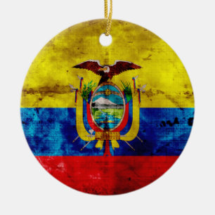 Ecuadorian Flag Ceramic Ornament