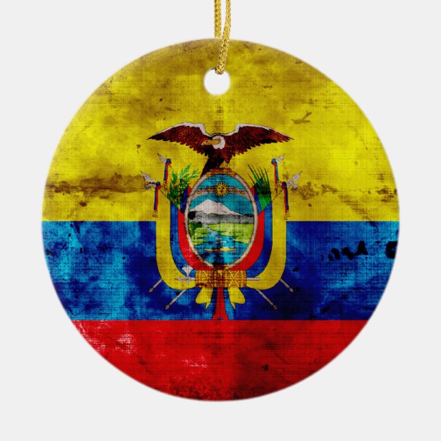 Ecuadorian Flag Ceramic Ornament (Front)