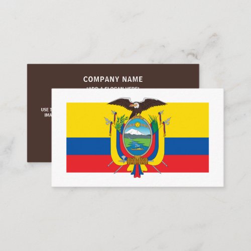 Ecuadorian Flag  Coat of Arms Flag of Ecuador Business Card