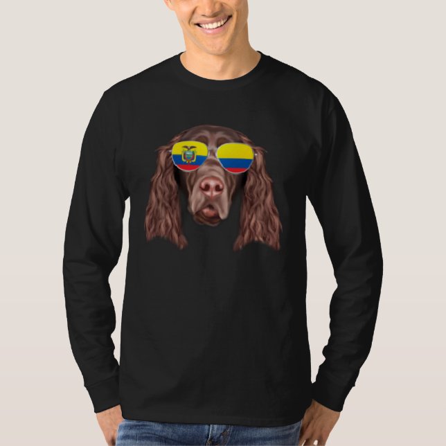 Ecuadorian Flag Field Spaniel Dog Ecuador Pocket T-Shirt (Front)