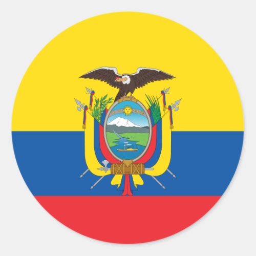 Ecuadorian Flag Flag of Ecuador Classic Round Sticker