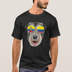 Ecuadorian Flag Irish Wolfhound Dog Ecuador Pocket T-Shirt