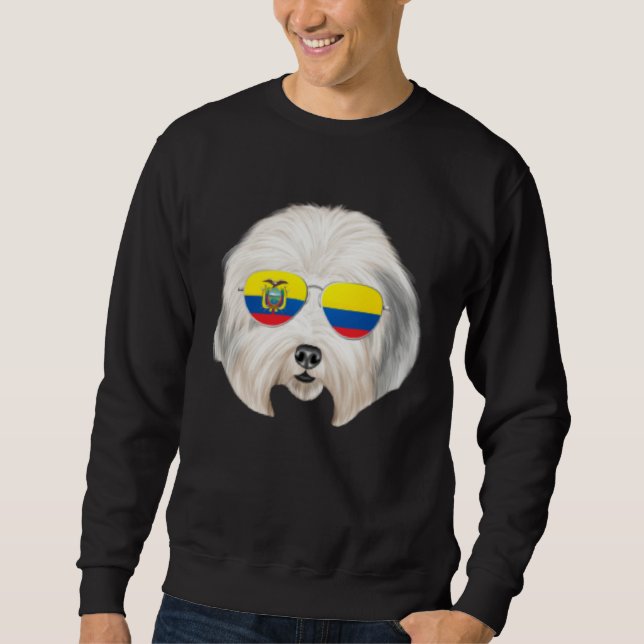 Ecuadorian Flag Old English Sheepdog Dog Ecuador P Sweatshirt (Front)