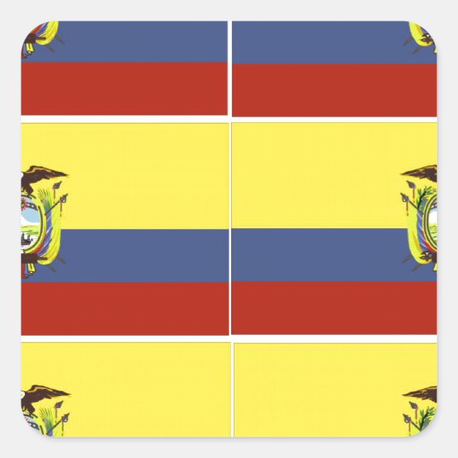 ecuadorian flag square sticker (Front)