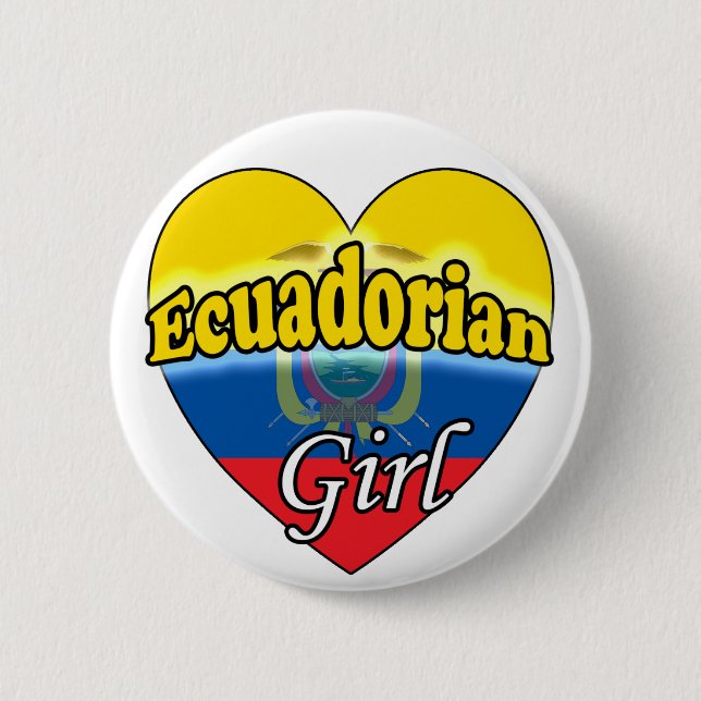 Ecuadorian Girl Pinback Button (Front)