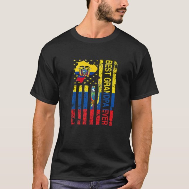 Ecuadorian Grandpa Ecuador Usa American Father's T-Shirt (Front)