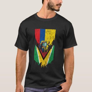 Ecuadorian Guyanese Flags Ripped Torn Ecuador Guya T-Shirt