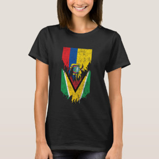 Ecuadorian Guyanese Flags Ripped Torn Ecuador Guya T-Shirt