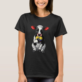 Ecuadorian Roots Ecuadorian Pride Ecuador Flag Cow T-Shirt