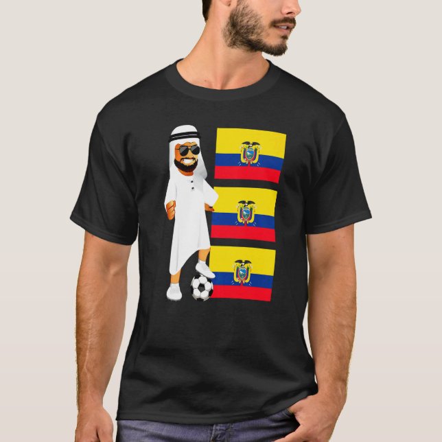 Ecuadorian Sheik Ecuador Flag Soccer T-Shirt (Front)