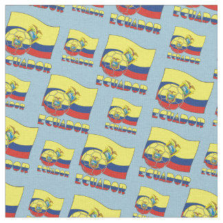 Ecuadorian Soccer Ball and Flag Fabric