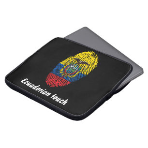 Ecuadorian touch fingerprint flag laptop sleeve