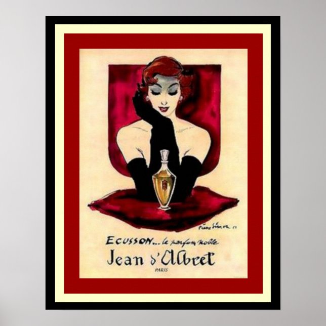 Ecusson Vintage Parfum Ad Poster (Front)