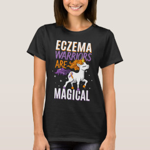 Eczema Warrior Magical Unicorn Purple and Orange R T-Shirt
