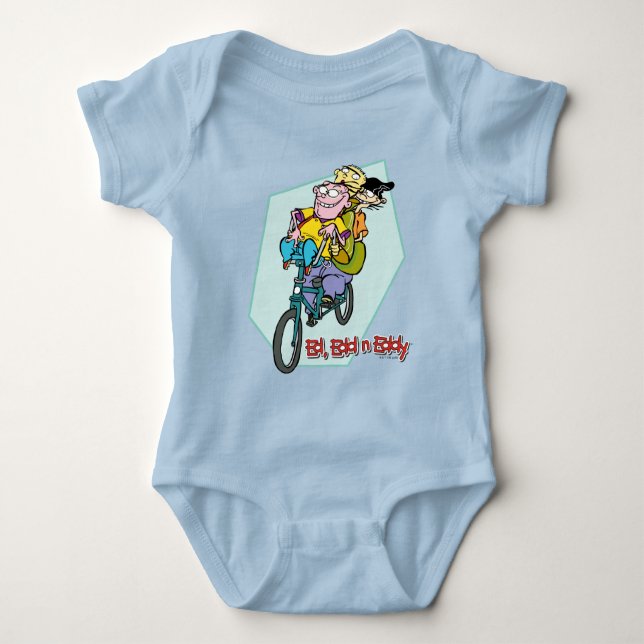 Ed, Edd, n Eddy on a Bike Baby Bodysuit (Front)