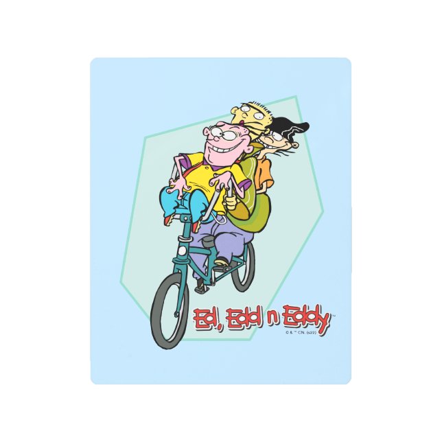 Ed, Edd, n Eddy on a Bike Metal Print (Front)