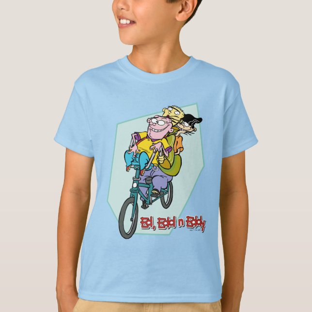 Ed, Edd, n Eddy on a Bike T-Shirt (Front)