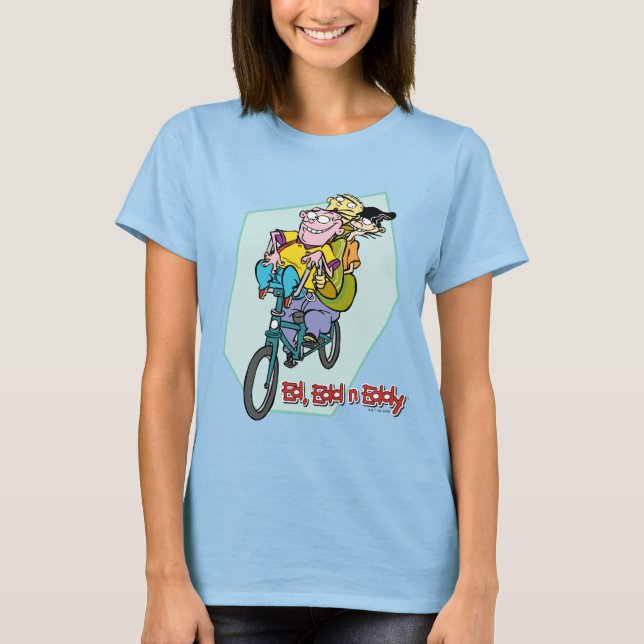 Ed, Edd, n Eddy on a Bike T-Shirt (Front)