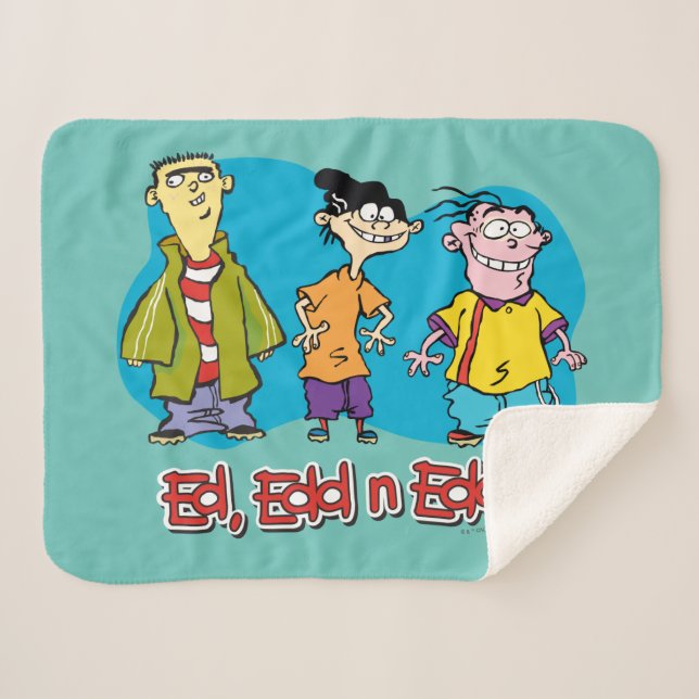 Ed, Edd, n Eddy Smiling Sherpa Blanket (Front (Horizontal))