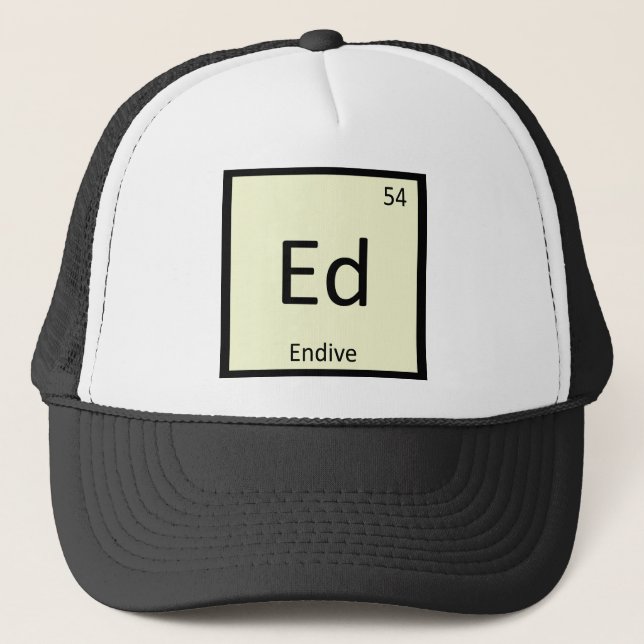 Ed - Endive Lettuce Chemistry Periodic Table Trucker Hat (Front)
