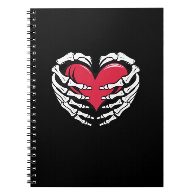 Ed Heart In Skeletal Hands Classic Notebook (Front)