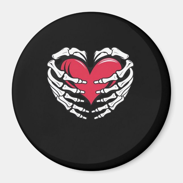 Ed Heart In Skeletal Hands Classic Style Magnet (Front)